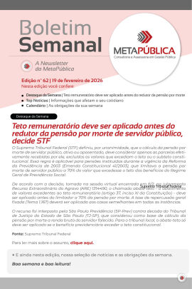 Imagem da notícia BOLETIM SEMANAL Nº 62 - 19 DE FEVEREIRO DE 2026